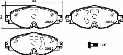 HELLA PAGID 8db355023171 -  Комплект тормозных колодок, дисковый тормоз